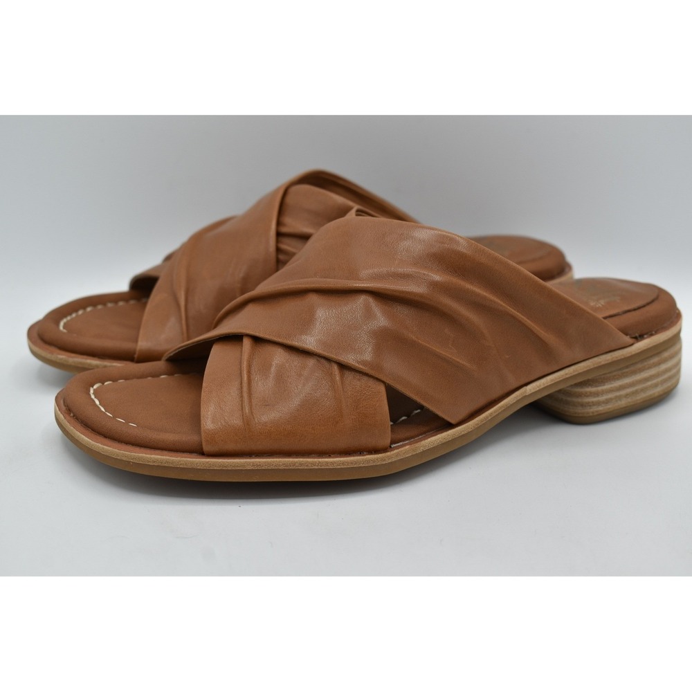 Sofft Womens Sz 11 Fallon Brown Leather Slip On Open Toe Slides Sandals Coquette
